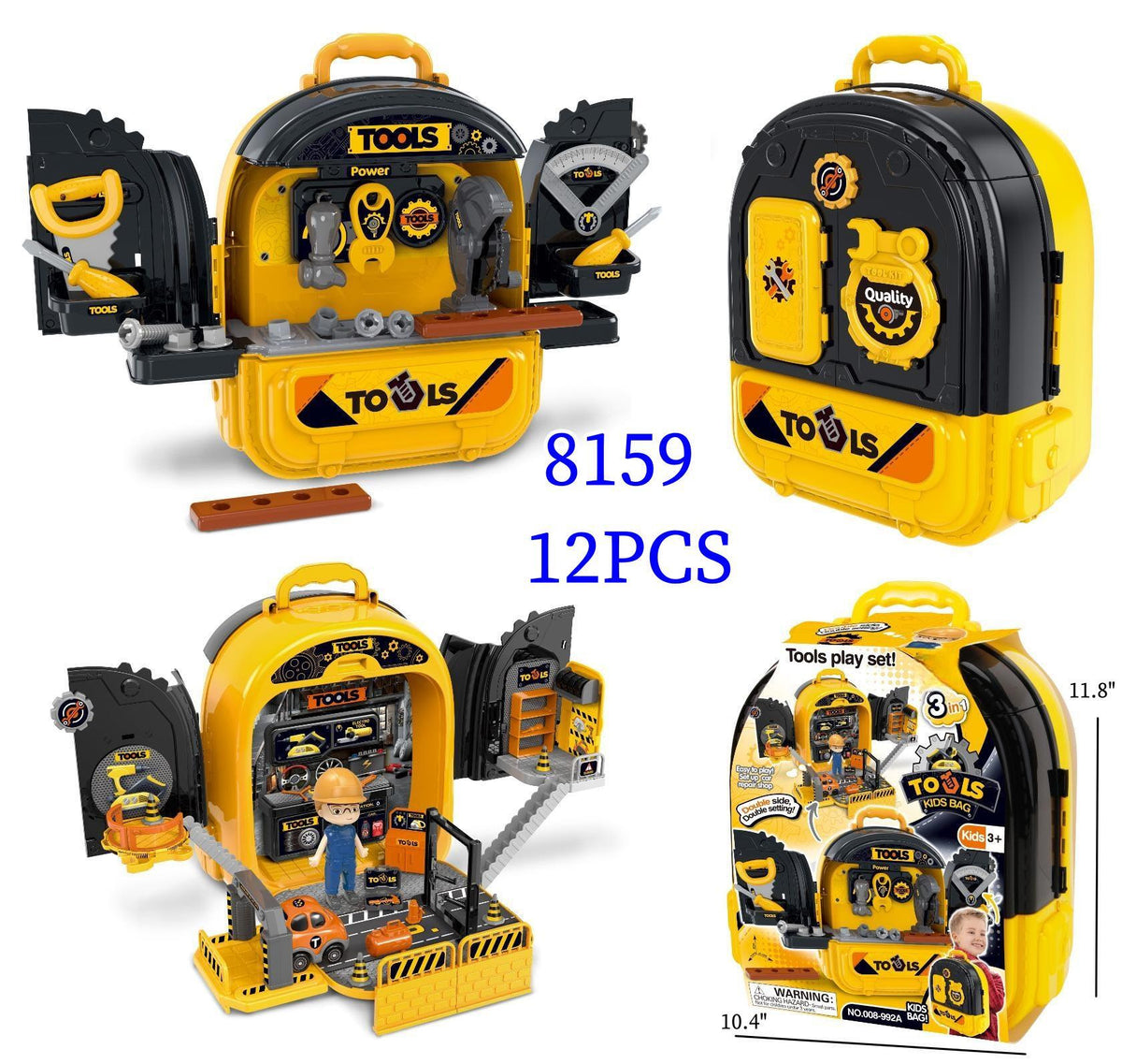 8159 Construction Backpack Tool Set (8.13 Each) / 97.56 Case / 12 S
